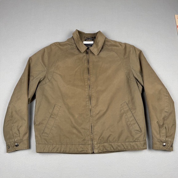 Dockers Other - Dockers Mens Harrington Jacket Large Khaki Tan Quilt Lined Full‎ Zip GrandpaCore